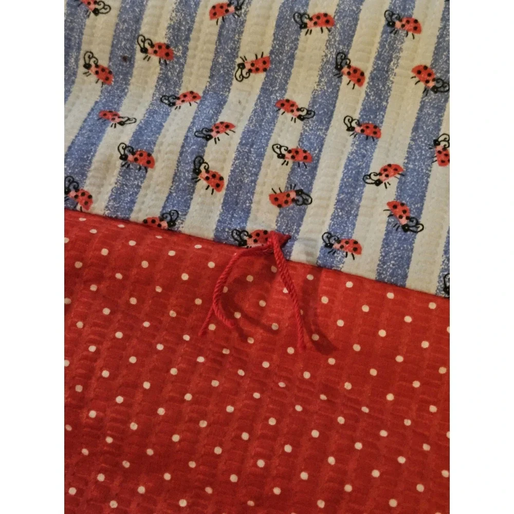 62×60 Hand Made‎ Quilt Blanket With Lady Bugs